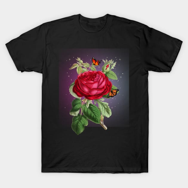 Single Red Rose Just For You T-Shirt by Calmavibes